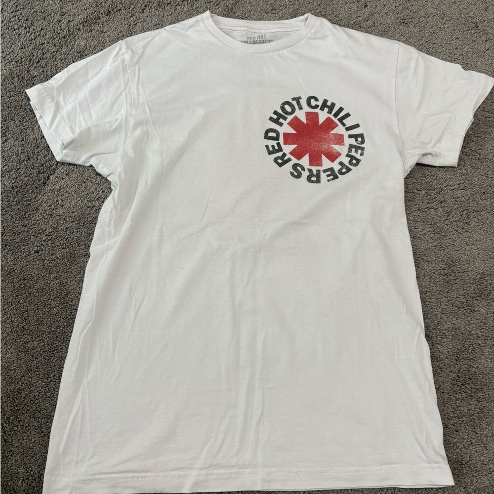 Red Hot Chili Peppers White T-Shirt Men’s Size M Logo Worn 2x